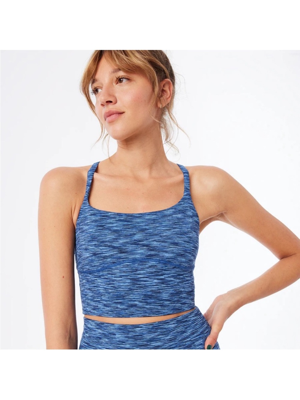 Outdoor Voices Ocean Blue Space-Dye Crop Cami